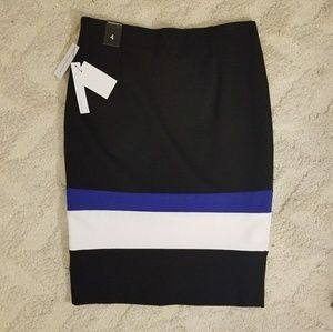 Amanda &Chelsea Pencil Skirt black and blue strip